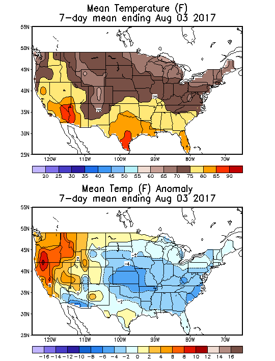 Mean Temperature (F) 7-Day Mean ending Aug 03, 2017