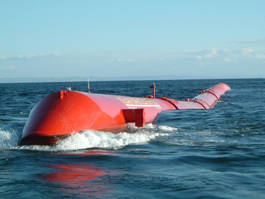 The Pelamis wave power device in use in Portugal