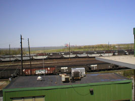 Image of coal trains and export terminal at Lambert's Pt