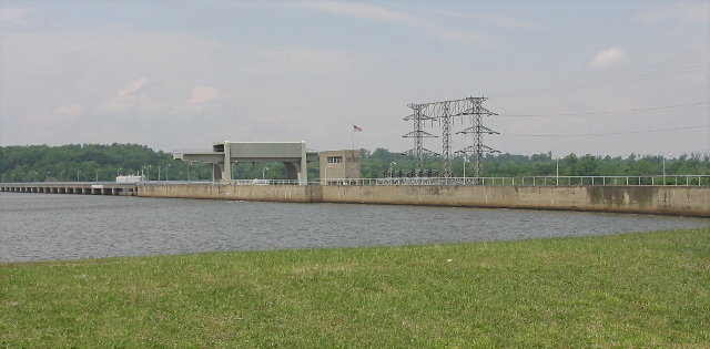 A view of the Dominion's Roanoke Rapids Hydroelectric Plant
