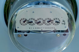 Picture of a residential electricity meter.