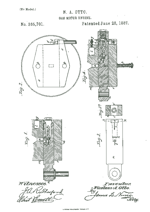 Patent for the original four-cycle engine & a link to the patent