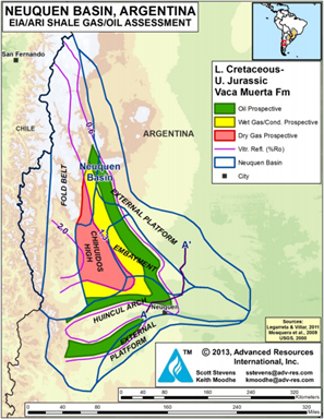 map of Vaca Muerta formation, as explained in the article text