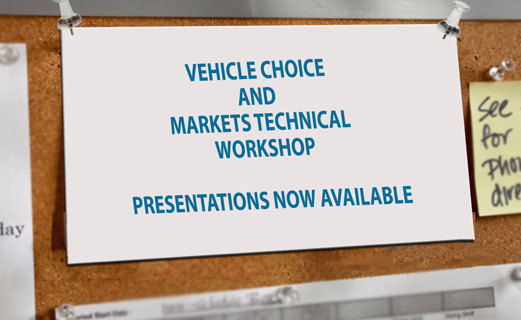 Vehicle Choice and Markets Technical Workshop