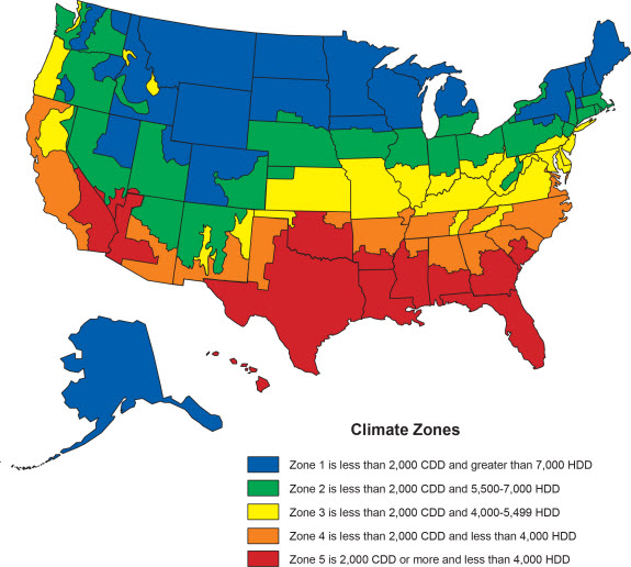 AIA Climate Zones — RECS 1978-2005