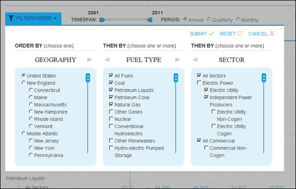 image of table browser on Beta site.