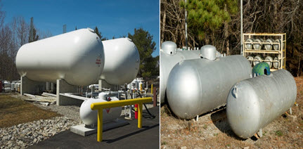 Image of propane storage tanks of various sizes