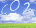 image of CO2 written in clouds