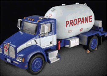 Picture of bobtail propane truck.