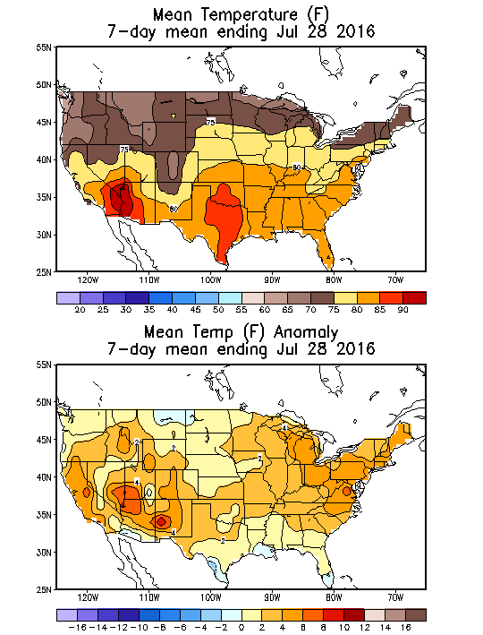 Mean Temperature (F) 7-Day Mean ending Jul 28, 2016