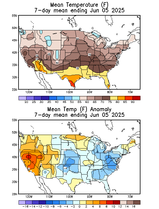 Mean Temperature (F) 7-Day Mean ending Jun 05, 2025