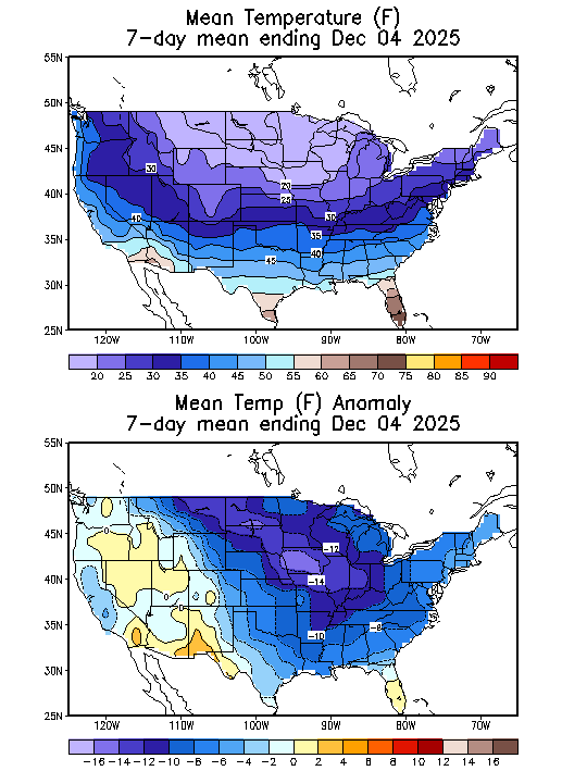 Mean Temperature (F) 7-Day Mean ending