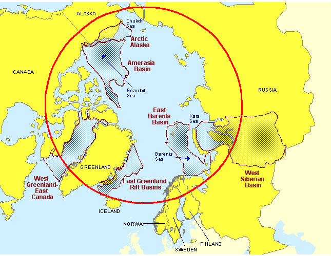 Figure 1. Resource Basins in the Arctic Circle Region