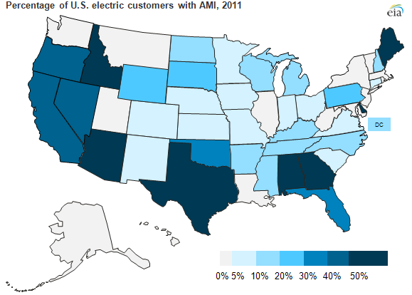 Map of U.S. customers with AMI, as explained in article text