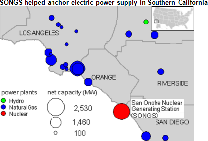 Map of Southern California power supply, as explained in the article text