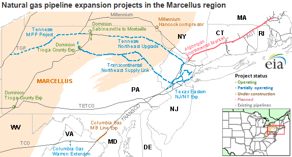 map of northeast pipelines, as explained in the article text