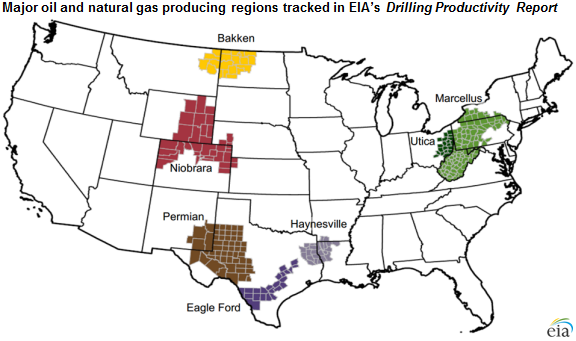 graph of counties tracked in EIA's drilling productivity report, as explained in the article text