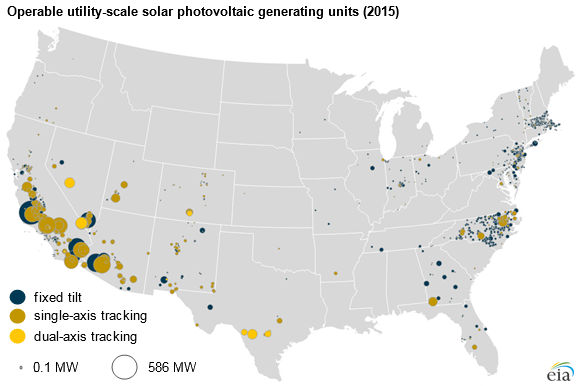 map of operable utility-scale solar photovoltaic generating units, as explained in the article text