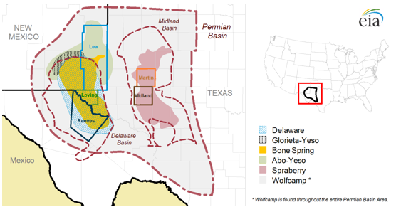 map of Permian Basin, as explained in the article text