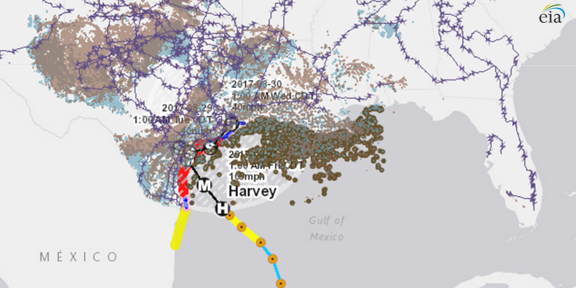 Hurricane Harvey headed for Gulf of Mexico region with significant oil/gas infrastructure