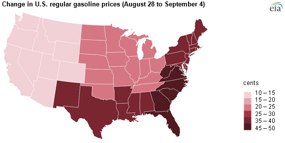 US gasoline prices increase in wake of Hurricane Harvey US gasoline prices increase in wake of Hurricane Harvey