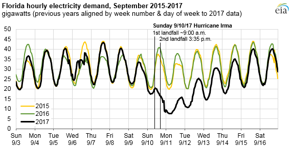 graph of Florida hourly electricity demand, as explained in the article text