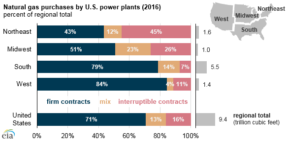 natural gas purchases by U.S. power plants, as explained in the article text
