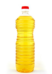 Vegetable oil in a bottle