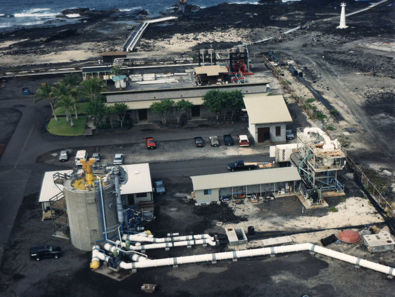 An aerial photo of OTEC Plant on the Kona Coast of Hawaii