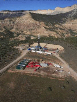 Natural gas well drilling operation