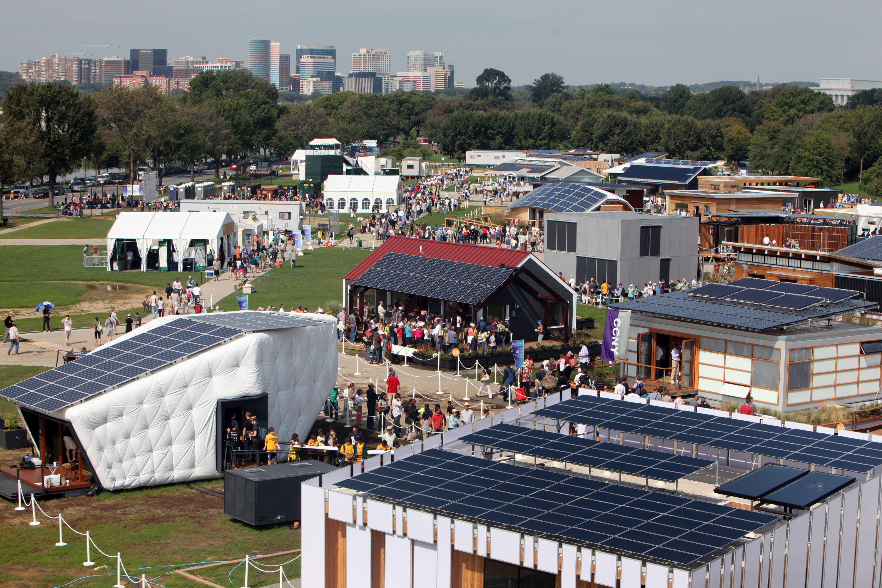 Solar Decathalon Houses Formed a "Solar Village" in Washington, D.C., Friday, Sept. 28, 2011.