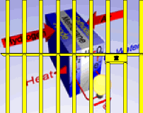 Image of a fuel cell diagram behind bars.