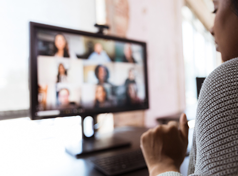 Picture of woman in virtual meeting