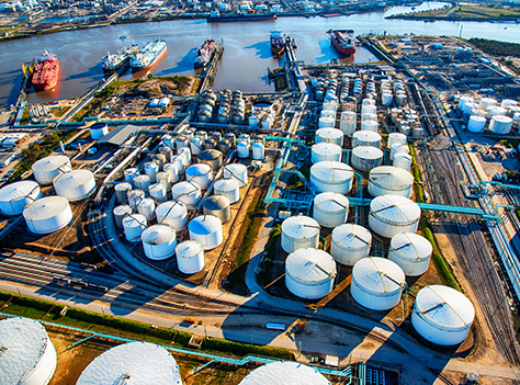 Picture of petroleum storage barrels