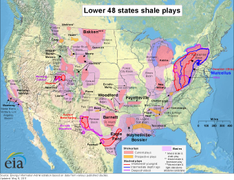 Figure f. Map of 48 major shale basins in 32 countries.