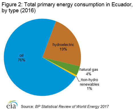 Figure 2: Total primary energy consumption in Ecuador, by type, 2016