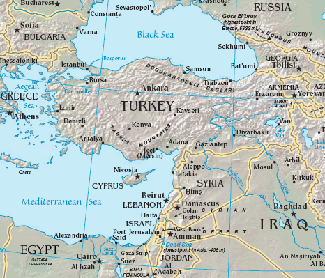 Map of Turkish Straits