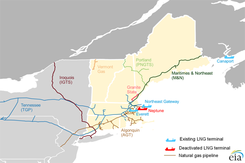 New England and Northeastern Canadian LNG facilities