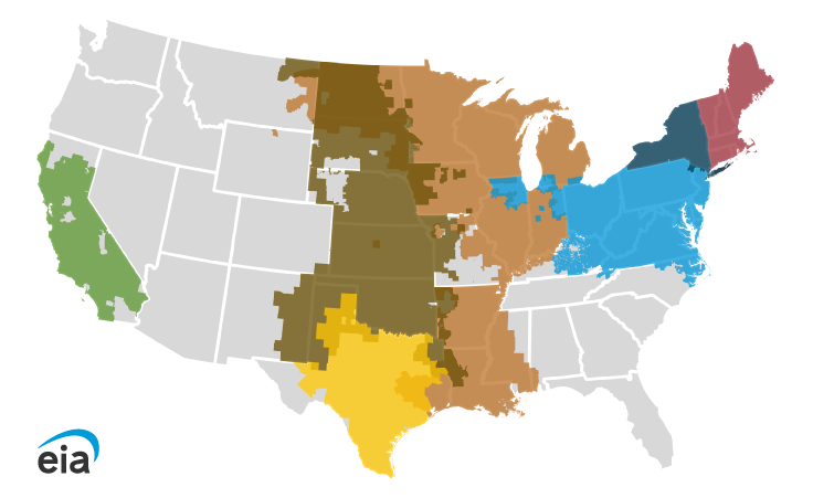 Map of U.S. RTO/ISOs