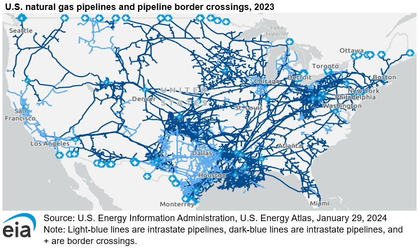 pipeline map of us Natural Gas Pipelines U S Energy Information Administration Eia pipeline map of us