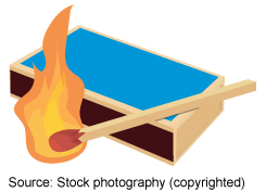 Picture of a box of wooden matches.