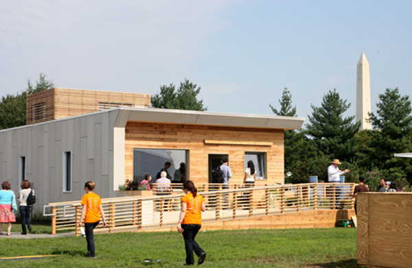 image of Parson's Empower House with the Washington Monument in the background
