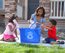 Kids recycling