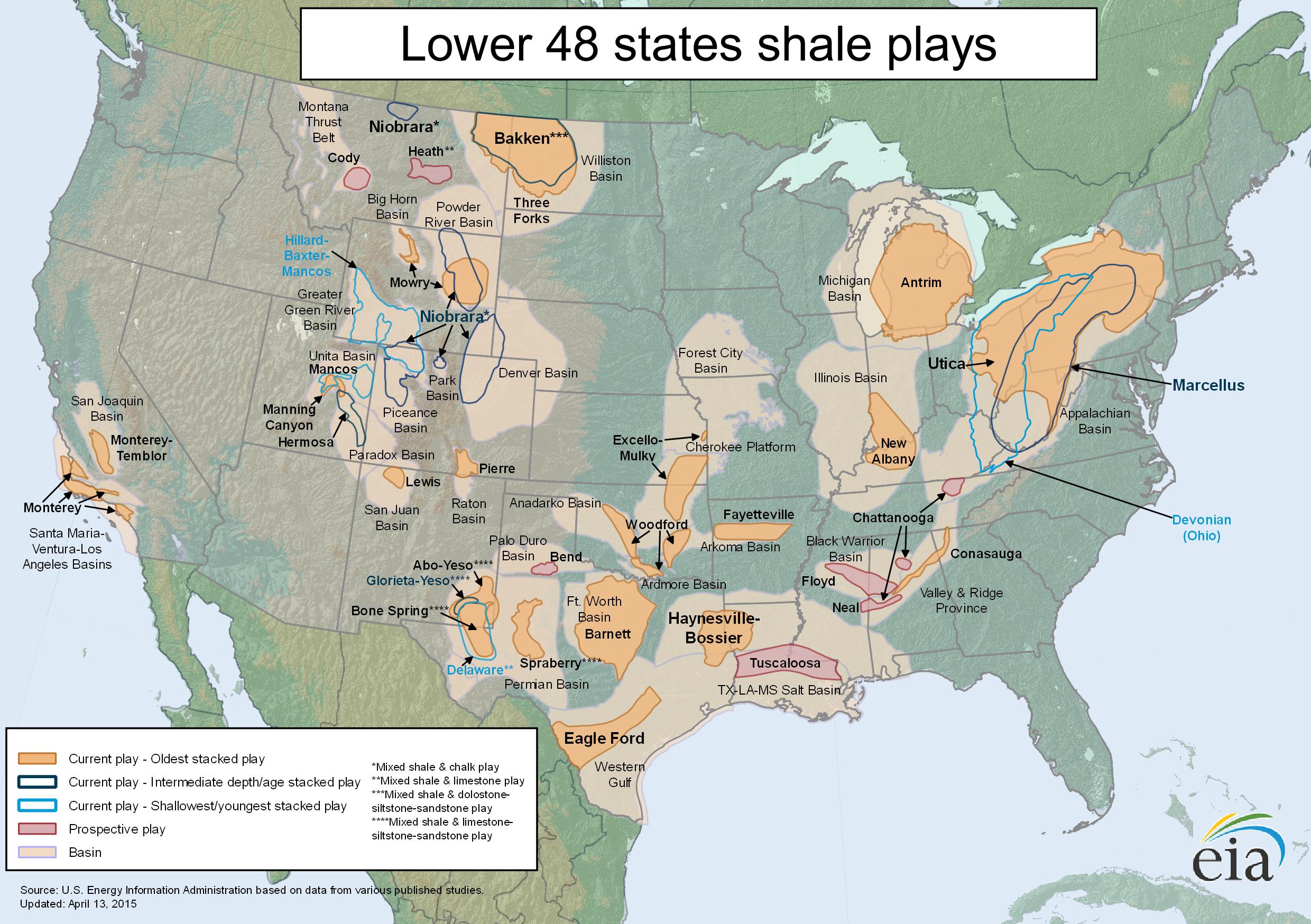 Maps Oil And Gas Exploration Resources And Production Us Energy