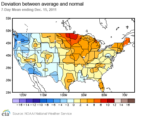 Mean Temperature Anomaly (F) 7-Day Mean ending Dec. 15, 2011