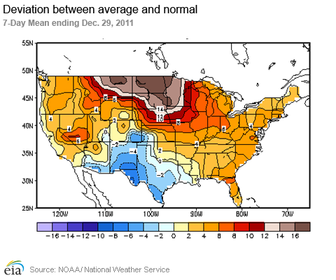 Mean Temperature Anomaly (F) 7-Day Mean ending Dec. 15, 2011