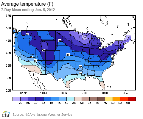 Mean Temperature (F) 7-Day Mean ending Dec. 15, 2011