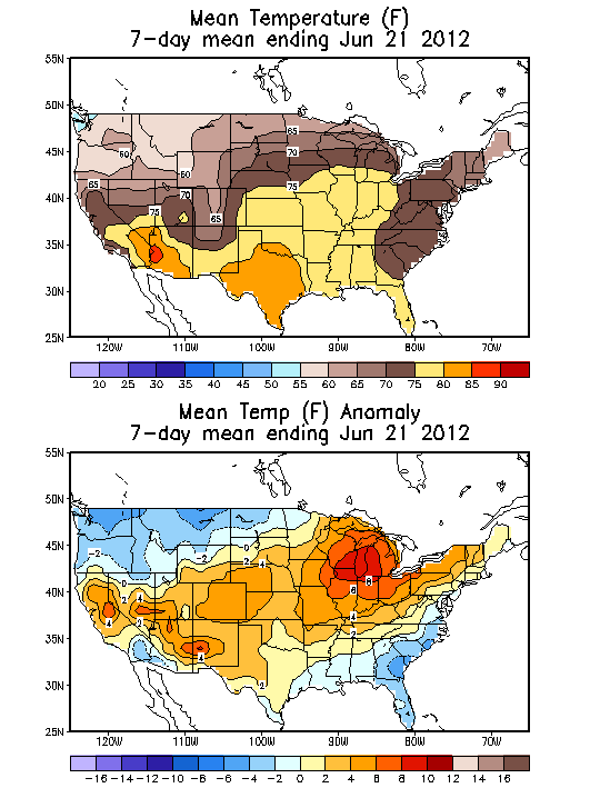 Mean Temperature (F) 7-Day Mean ending Jun 21, 2012