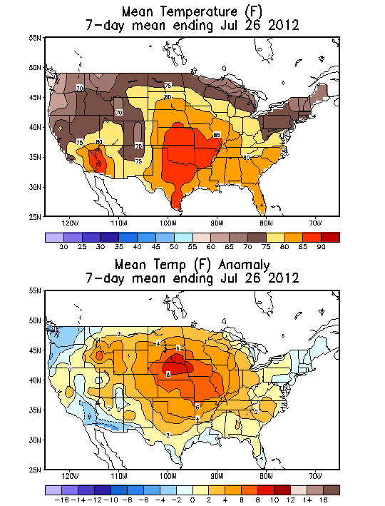 Mean Temperature (F) 7-Day Mean ending Jul 26, 2012