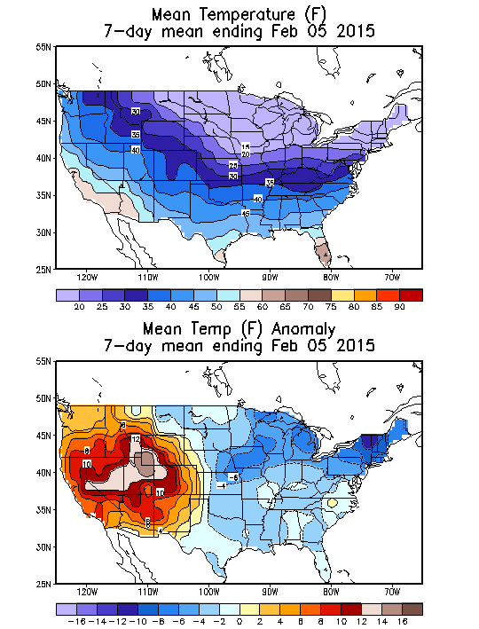 Mean Temperature (F) 7-Day Mean ending Feb 05, 2015